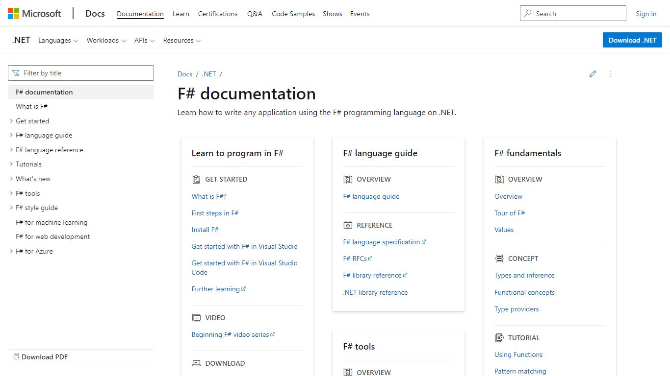 F# docs - get started, tutorials, reference. | Microsoft Docs